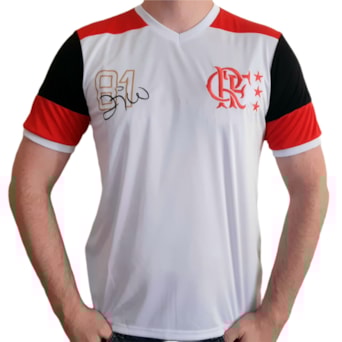 Camisa Flamengo Retro Mundial 1981 Zico Branca - Masculino