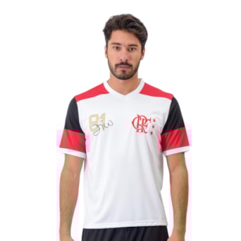 Camisa Flamengo Retrô Mundial 1981 Zico Branca - Masculino