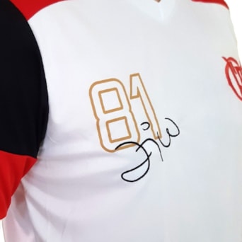 Camisa Flamengo Retrô Mundial 1981 Zico Branca - Masculino