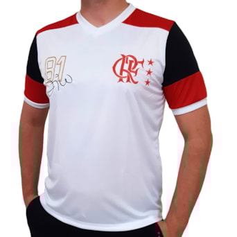 Camisa Flamengo Retro Mundial 1981 Zico Branca - Masculino