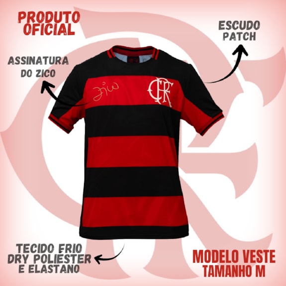 Camisa Flamengo Retrô Zico Bench - Masculino