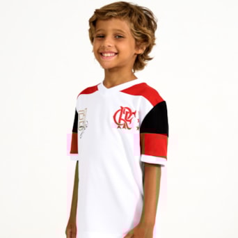 Camisa Flamengo Retro Zico Mundial 1981 Branca - Infantil