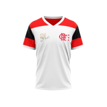 Camisa Flamengo Retro Zico Mundial 1981 Branca - Infantil