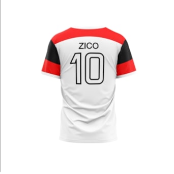 Camisa Flamengo Retro Zico Mundial 1981 Branca - Infantil