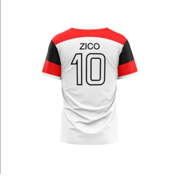 Camisa Flamengo Retro Zico Mundial 1981 Branca - Infantil