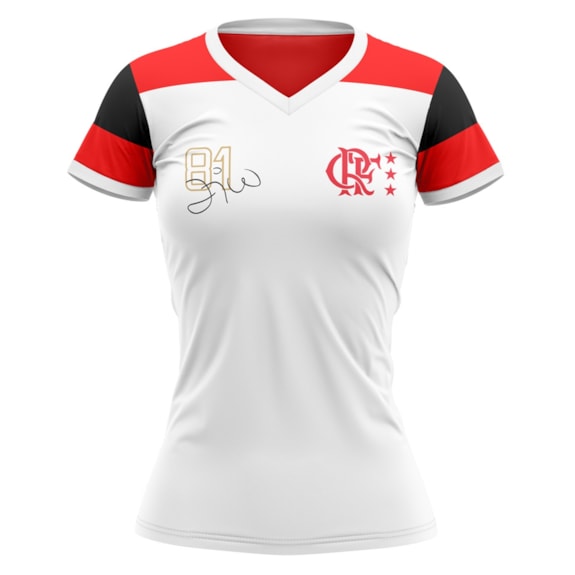 Camisa Flamengo Retro Zico Mundial 1981 - Feminina