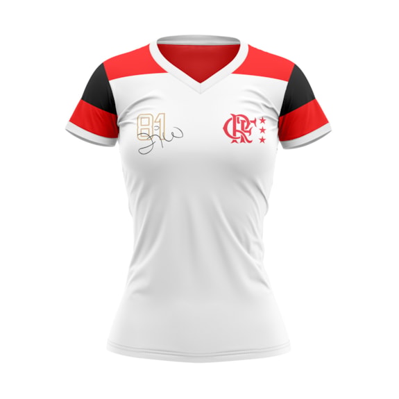 Camisa Flamengo Retro Zico Mundial 1981 - Feminina