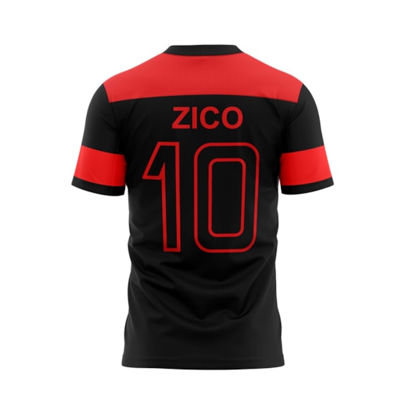 Camisa Flamengo Retro Zico Mundial 1981 Preta - Infantil