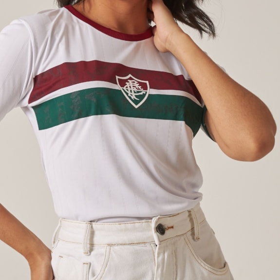 Camisa Fluminense Baby Look Stencil - Feminina