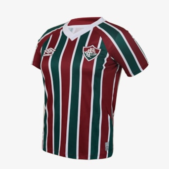 Camisa Fluminense Umbro 2025 Baby Look Uniforme 1 Torcedora - Feminina