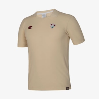 Camisa Fluminense Umbro 2025 Polo Viagem Bege - Masculino