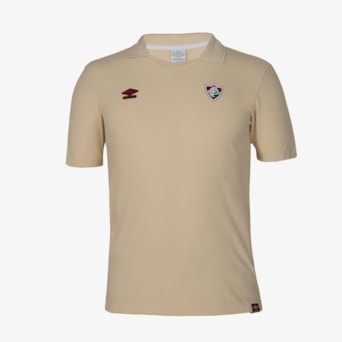 Camisa Fluminense Umbro 2025 Polo Viagem Bege - Masculino