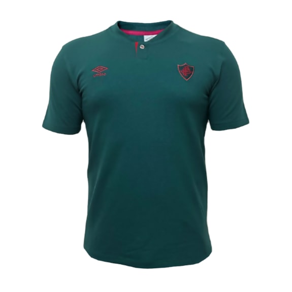 Camisa Fluminense Umbro Polo Viagem 2024 Verde - Masculino