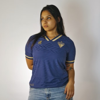 Camisa Fortaleza Baby Look Leão 1918 Azul - Feminina