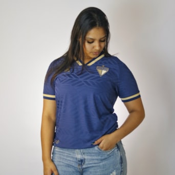 Camisa Fortaleza Baby Look Leão 1918 Azul - Feminina