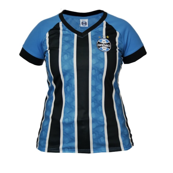Camisa Grêmio Baby Look Match Turquesa - Feminino