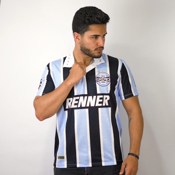 Camisa Grêmio Retrô Renner 1995 Azul - Masculino