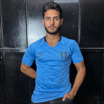 Camisa Grêmio Umbro 2025 Aquecimento Azul - Masculino