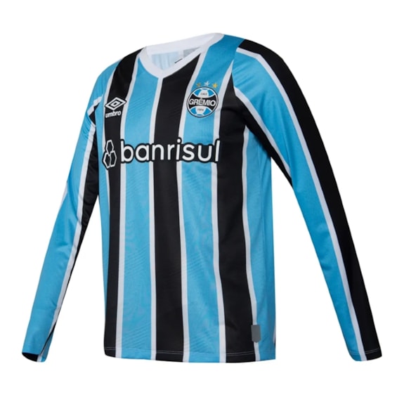 Camisa Grêmio Umbro Uniforme 1 Torcedor 2024 Manga Longa - Masculino