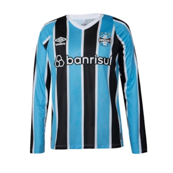 Camisa Grêmio Umbro Uniforme 1 Torcedor 2024 Manga Longa - Masculino