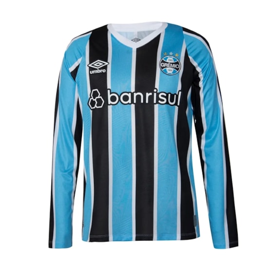 Camisa Grêmio Umbro Uniforme 1 Torcedor 2024 Manga Longa - Masculino