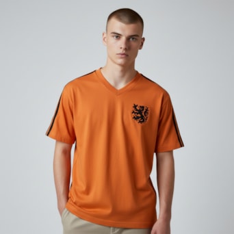 Camisa Holanda Retrô 1974 Laranja Mecânica - Masculino