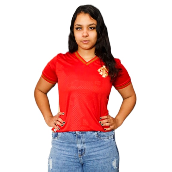 Camisa Internacional Baby Look Símbolo Gold - Feminina