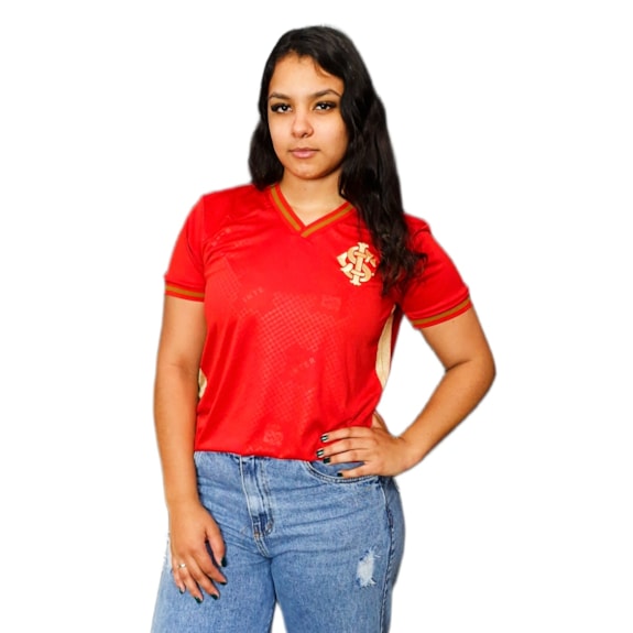 Camisa Internacional Baby Look Símbolo Gold - Feminina