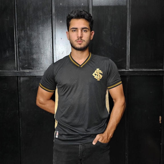 Camisa Internacional Gold Preta - Masculino