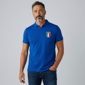 Camisa Itália Retrô Seleção 1982 Azul - Masculino