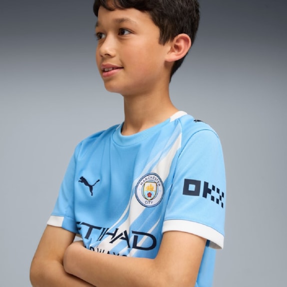 Camisa Manchester City Puma 25/26 Uniforme 1 Torcedor - Infantil