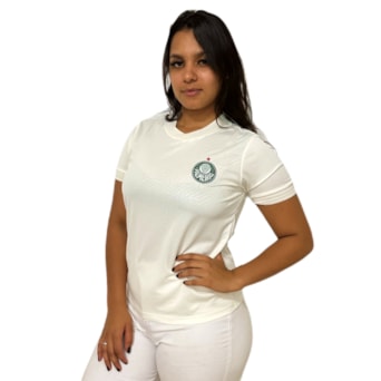 Camisa Palmeiras Baby Look Home II Off-White - Feminina