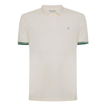 Camisa Palmeiras Polo 1914 Frisos Palestra Off-White - Masculino