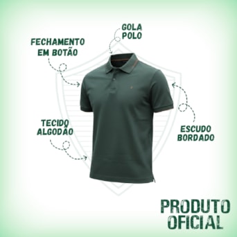 Camisa Palmeiras Polo Frisos 1914 Palestra Verde Escuro - Masculino