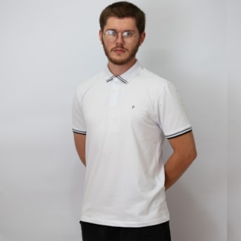 Camisa Palmeiras Polo Jacquard Palestra 1914 Branco - Masculino