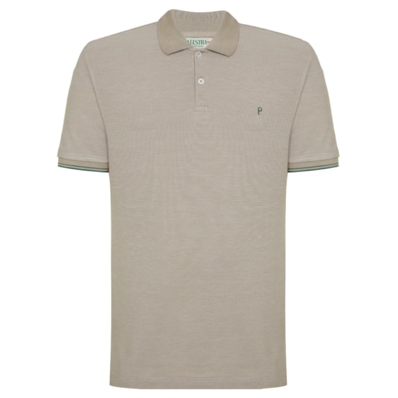 Camisa Palmeiras Polo Piquet Binado 1914 Palestra Bege - Masculino