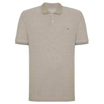 Camisa Palmeiras Polo Piquet Binado 1914 Palestra Bege - Masculino