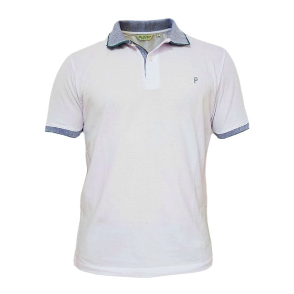 Camisa Palmeiras Polo Piquet Palestra Branca - Masculino