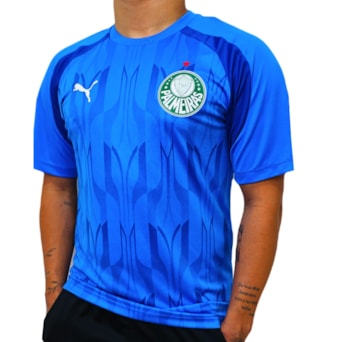 Camisa Palmeiras Puma 2024 SEP Prematch SS Jersey Pré Jogo Azul - Masculino