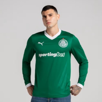 Camisa Palmeiras Puma 2025 Uniforme 1 Manga Longa Torcedor - Masculino