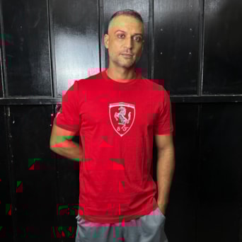 Camisa Puma Ferrari Race Tonal Big Shield Vermelha - Masculino