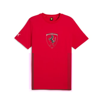 Camisa Puma Ferrari Race Tonal Big Shield Vermelha - Masculino