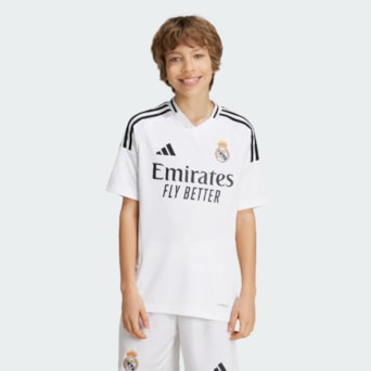 Camisa Real Madrid Adidas 2024/2025 Uniforme 1 - Infantil