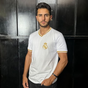 Camisa Real Madrid Branca Algodão - Masculino