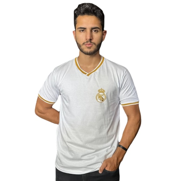 Camisa Real Madrid Branca Algodão - Masculino
