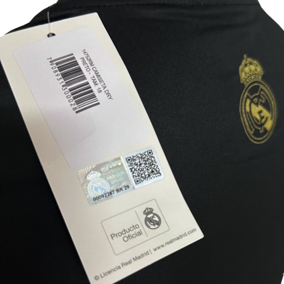 Camisa Real Madrid Símbolo Preta - Juvenil