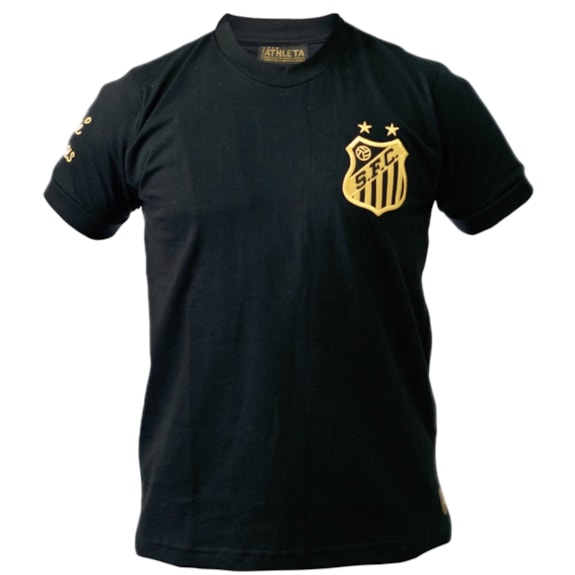 Camisa Santos Athleta Retrô Pelé Edição Especial 10 Preto - Masculino