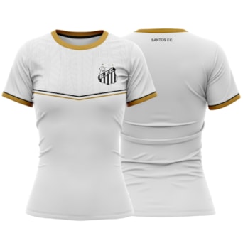 Camisa Santos Baby Look Fern Símbolo Branca - Feminina