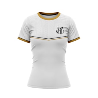 Camisa Santos Baby Look Fern Símbolo Branca - Feminina