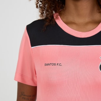 Camisa Santos Baby Look Fulgor Rosa - Feminino